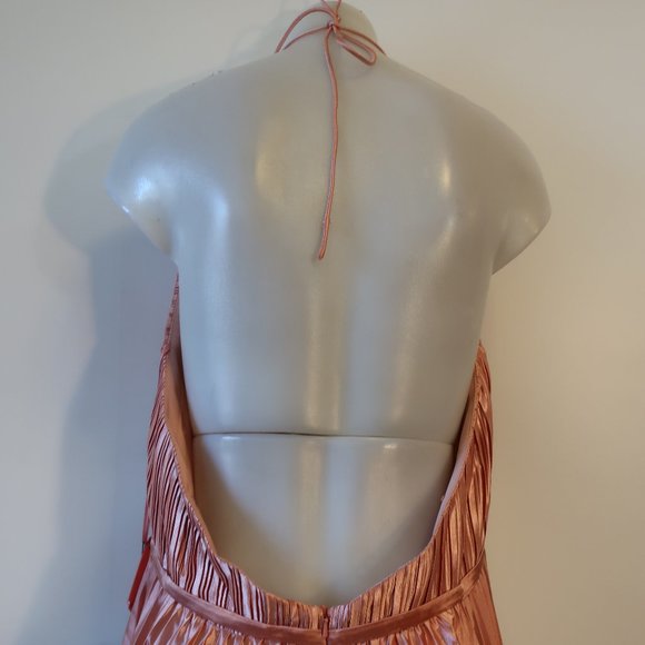 NWT Womens Ieena Mac Duggal Pink Strappy Pleated Plus Size Gown Dress 20 - Picture 10 of 15